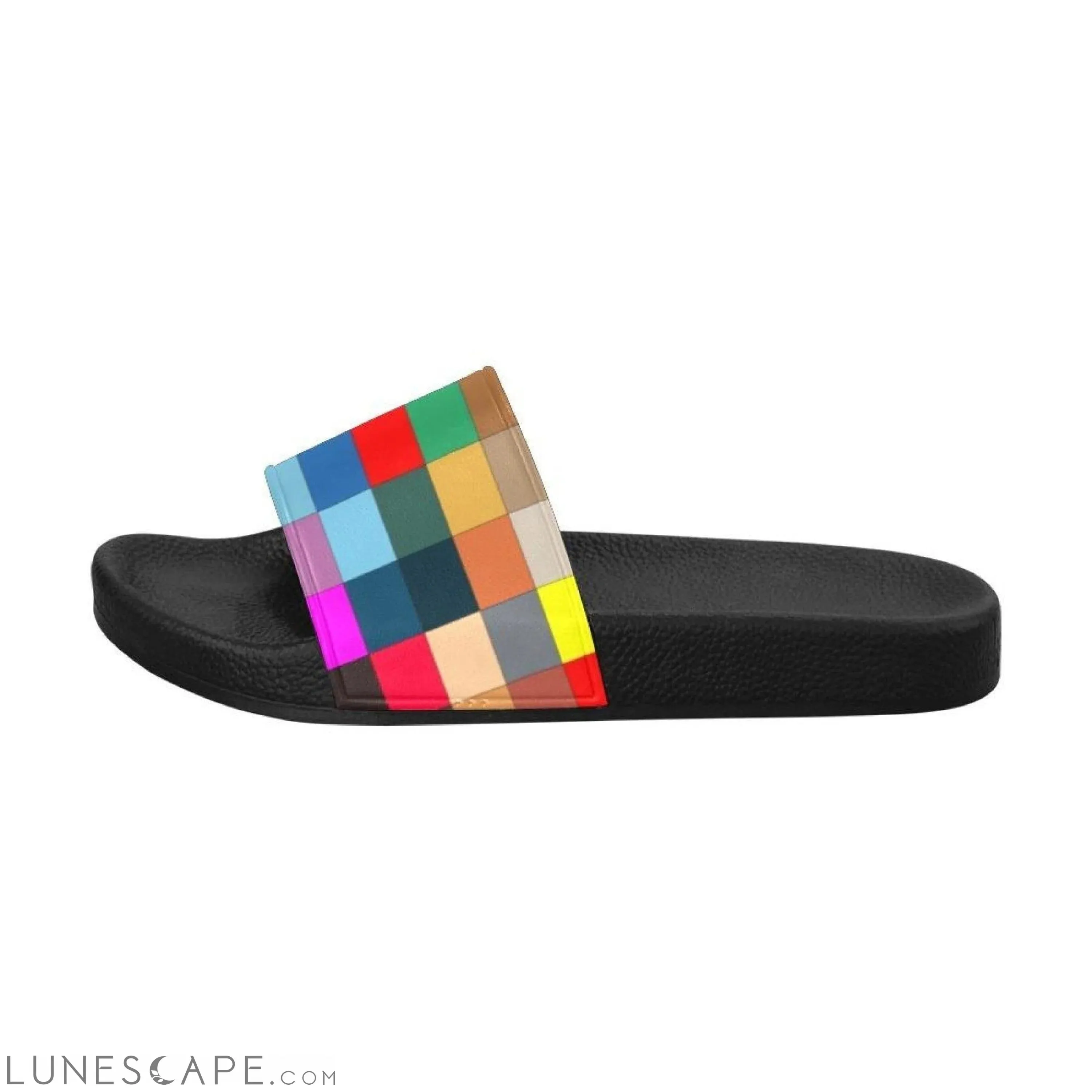 Flip-Flop Sandals, Multicolor Block Style Womens Slides