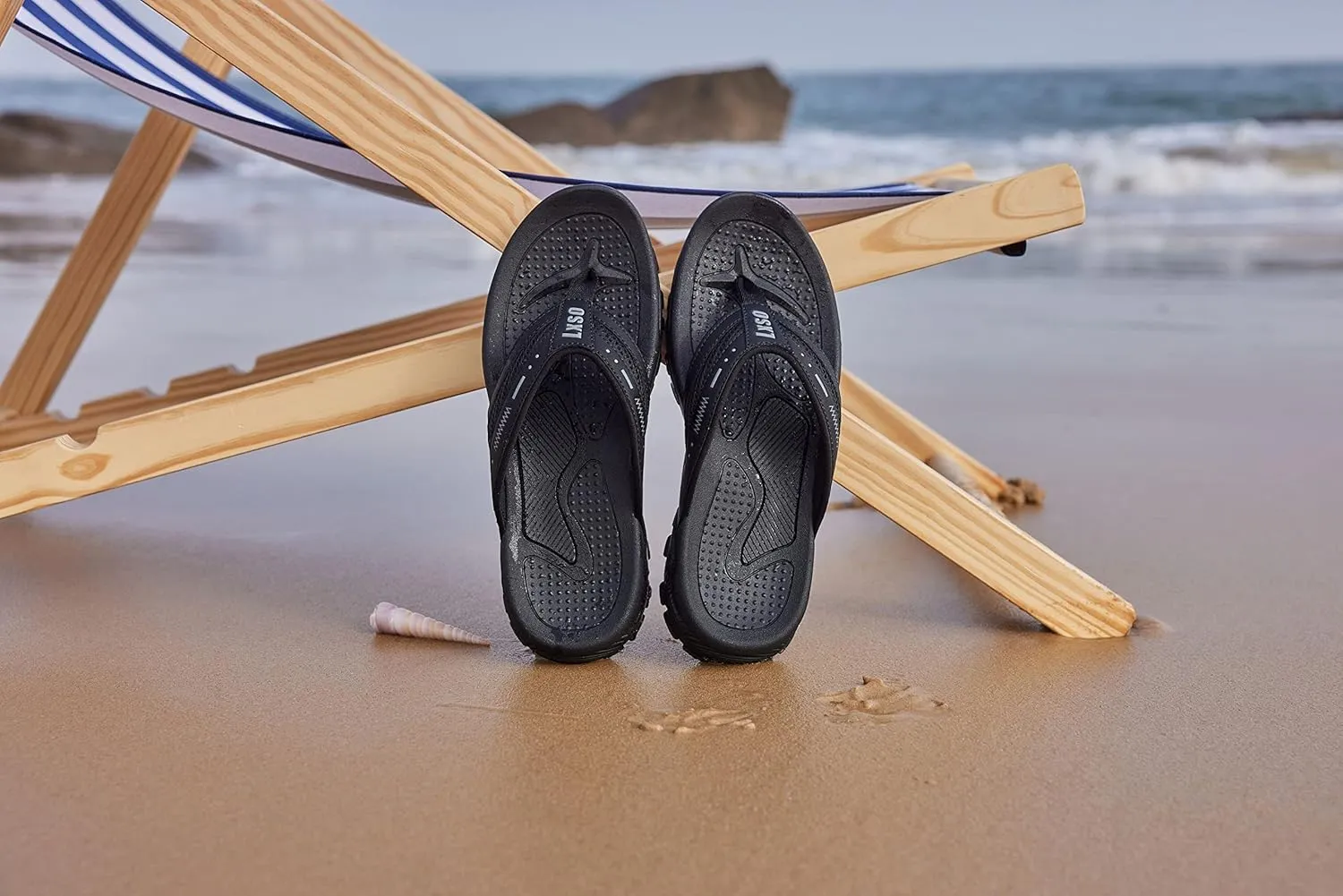 Flip Flops for Men Beach Thong Sandals with Arch Support Water Resistant Slippers Shower Shoes