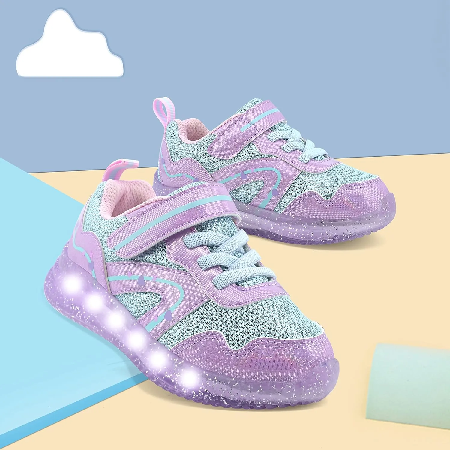 Floranate Light Up Toddler Boys Girls Shoes LED Flashing Lightweight Tennis Walking Sneakers for Toddler and Little Kid