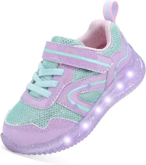 Floranate Light Up Toddler Boys Girls Shoes LED Flashing Lightweight Tennis Walking Sneakers for Toddler and Little Kid
