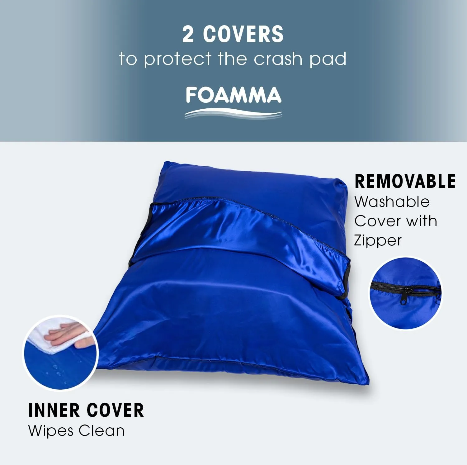 Foamma Crash Pad – (36’’ X 36’’) (3 Ft X 3 Ft) – Sensory Crash Pad with Foam Blocks for Autistic Kids, Soft Fabric & Washable Cover – Ideal for Kids and Adults to Jump, Play, or Relax