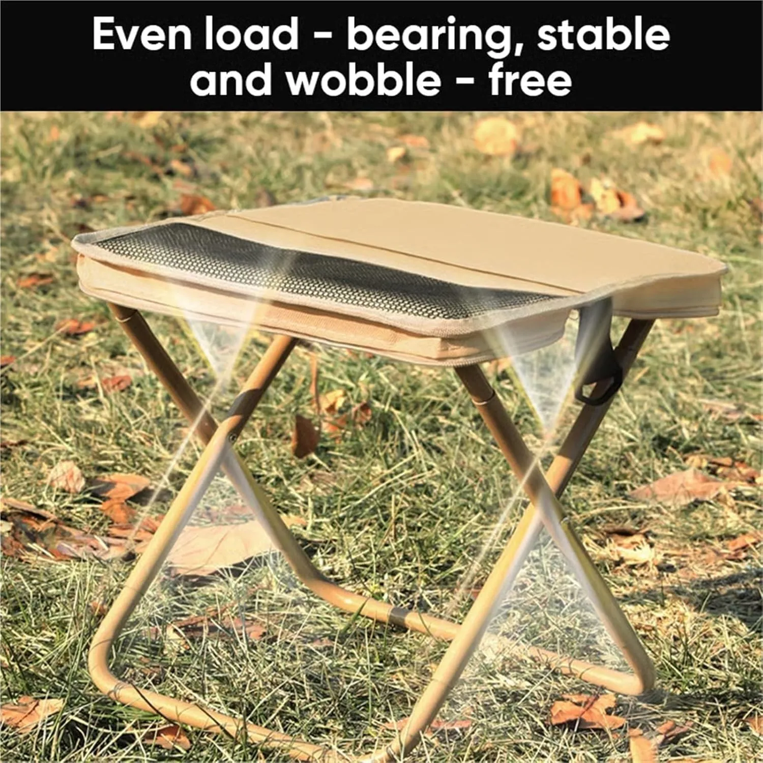 Foldable Backpack Stool, Mini Outdoor Camping Collapsible Stool, Small Fishing Chair, Portable Small Foldable Lightweight Hunting Seat, Folding Slacker Chairs for Fishing Travelling Picnics(Black,Larg