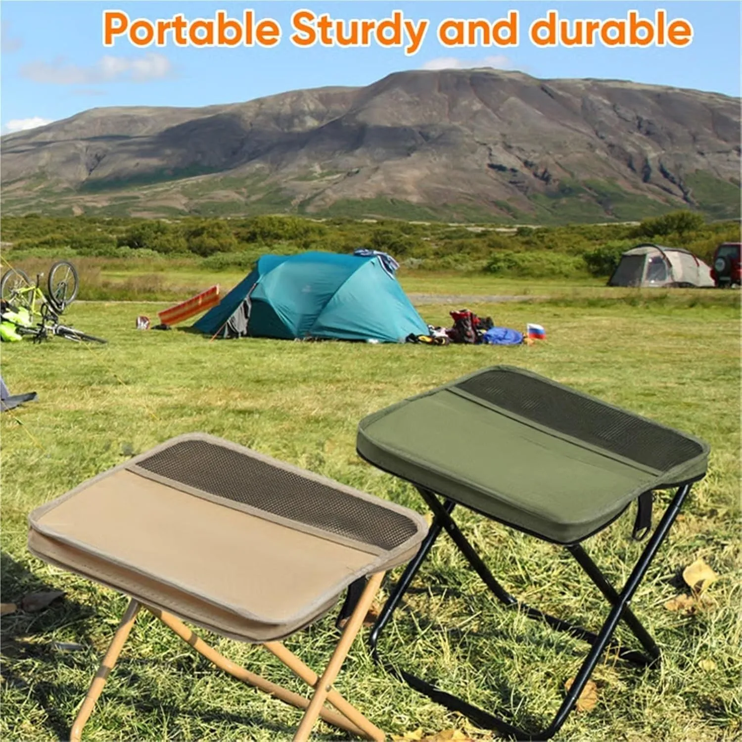 Foldable Backpack Stool, Mini Outdoor Camping Collapsible Stool, Small Fishing Chair, Portable Small Foldable Lightweight Hunting Seat, Folding Slacker Chairs for Fishing Travelling Picnics(Black,Larg
