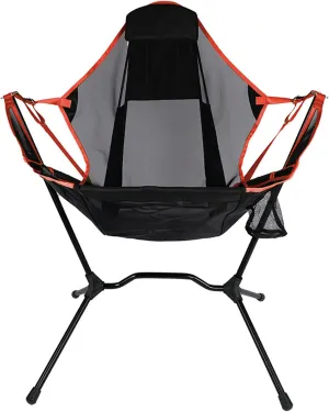 Folding Backrest Camping Chair, Portable Aluminum Alloy Swinging Chair, Adjustable Camping Swing Recliner with Storage Bag for Camping Hiking Beach Picnic Travel