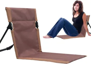 Folding Beach Chair - Camping Cushion Chair, Soft Legless Chair | Outdoor Low Profile Beach Chairscushion with Back Support, High Strength Backpack Beach Chairs for Fishing Picnic Hiking