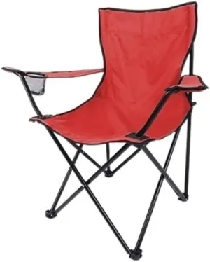 Folding Camping Chair Folding Padded Deck Chair Backchair Beach Chair Fishing Chair Portable Lounge Chair Outdoor Armchair with Cup Holder Indoor Outdoor Folding Chair