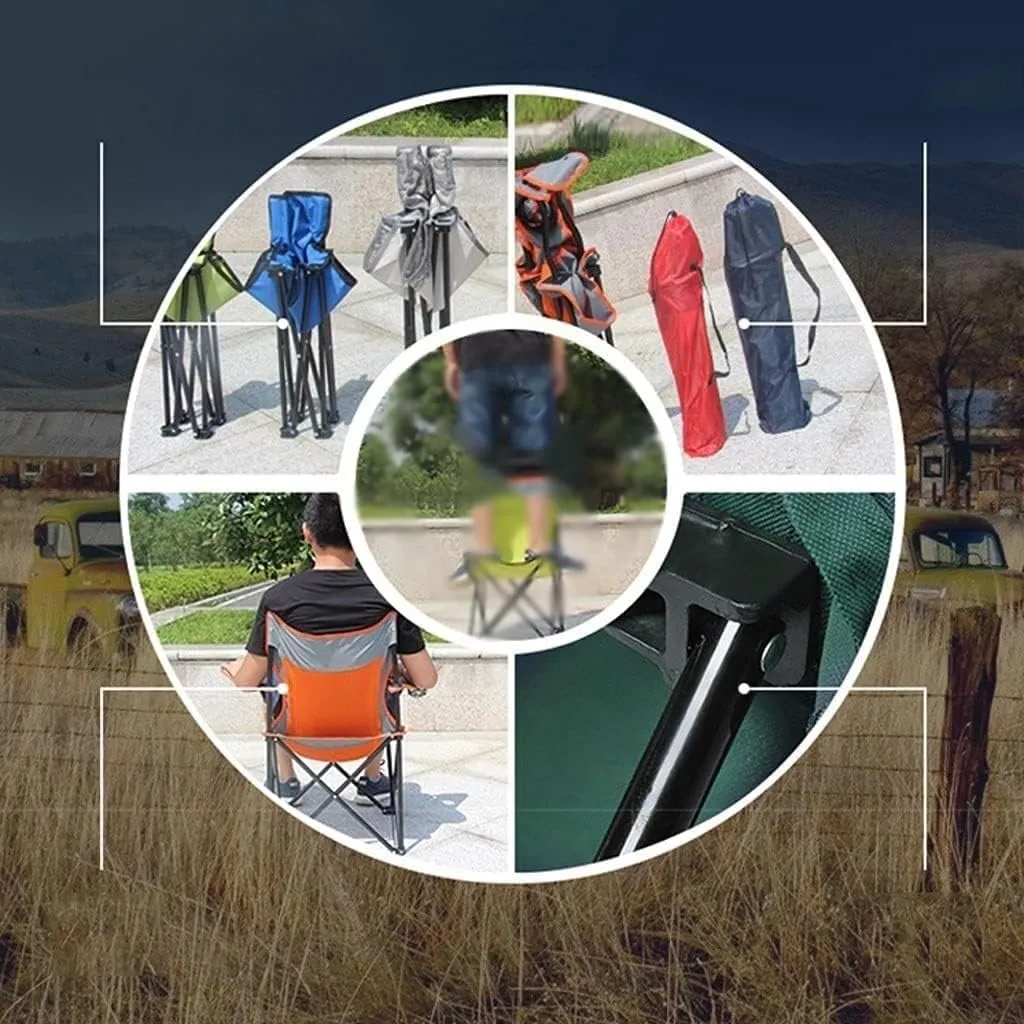 Folding Camping Chair Folding Padded Deck Chair Backchair Beach Chair Fishing Chair Portable Lounge Chair Outdoor Armchair with Cup Holder Indoor Outdoor Folding Chair