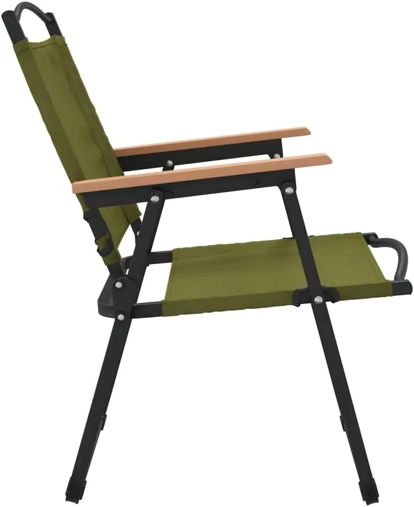 Folding Camping Chairs 2 Pack Green Outdoor Chairs with Oxford Fabric Lightweight Portable for Beach Patio Lawn Picnic Concert