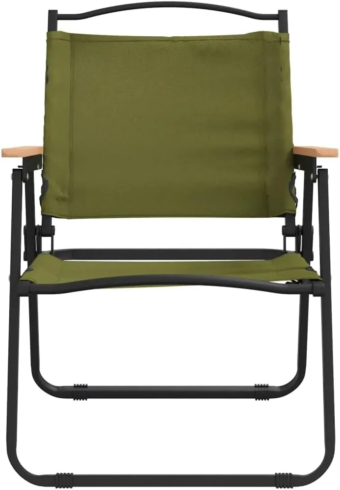 Folding Camping Chairs 2 Pack Green Outdoor Chairs with Oxford Fabric Lightweight Portable for Beach Patio Lawn Picnic Concert