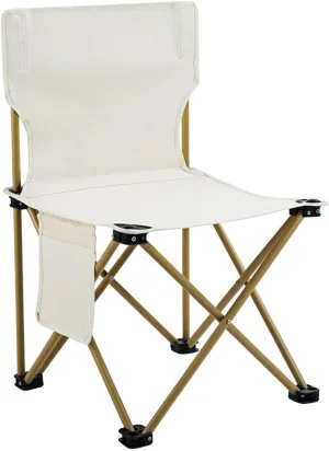 Folding Camping Chairs, Oversized Portable Outdoor Chairs, with Storage Pocket, Carry Bag (Color : White, Size : Small)