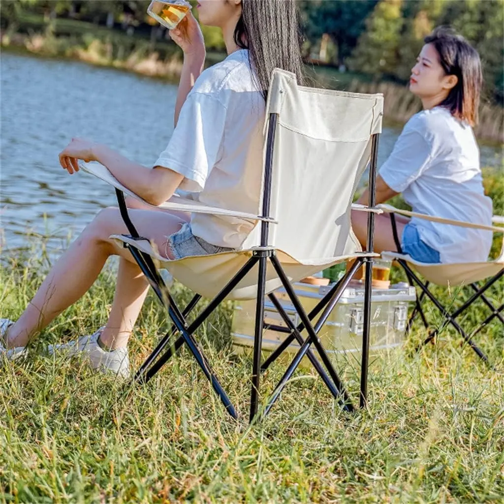 Folding Chairs Chair for Outdoors, Outdoor Folding Chair with Armrests Ultra Light Portable Camping Chair Back Recliner Leisure Chair Fishing Stool Picnic Chair for Adults