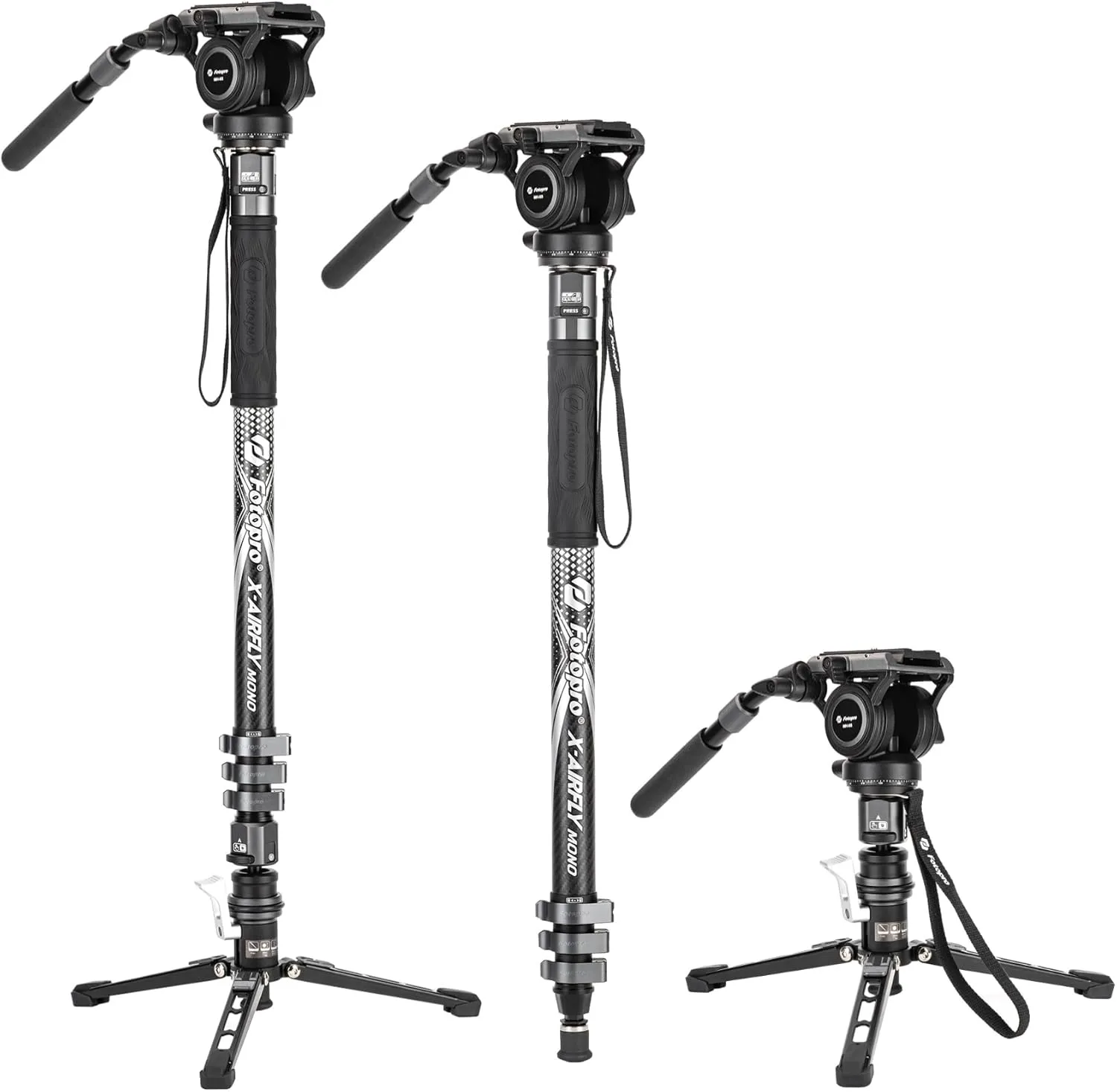 Fotopro Carbon Fiber Monopod Budle with Video Fluid Head