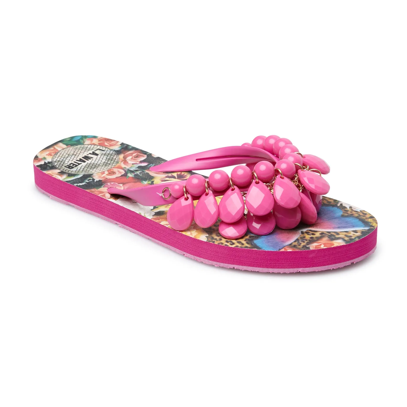 FUCHSIA FLOWERS SLIPPERS