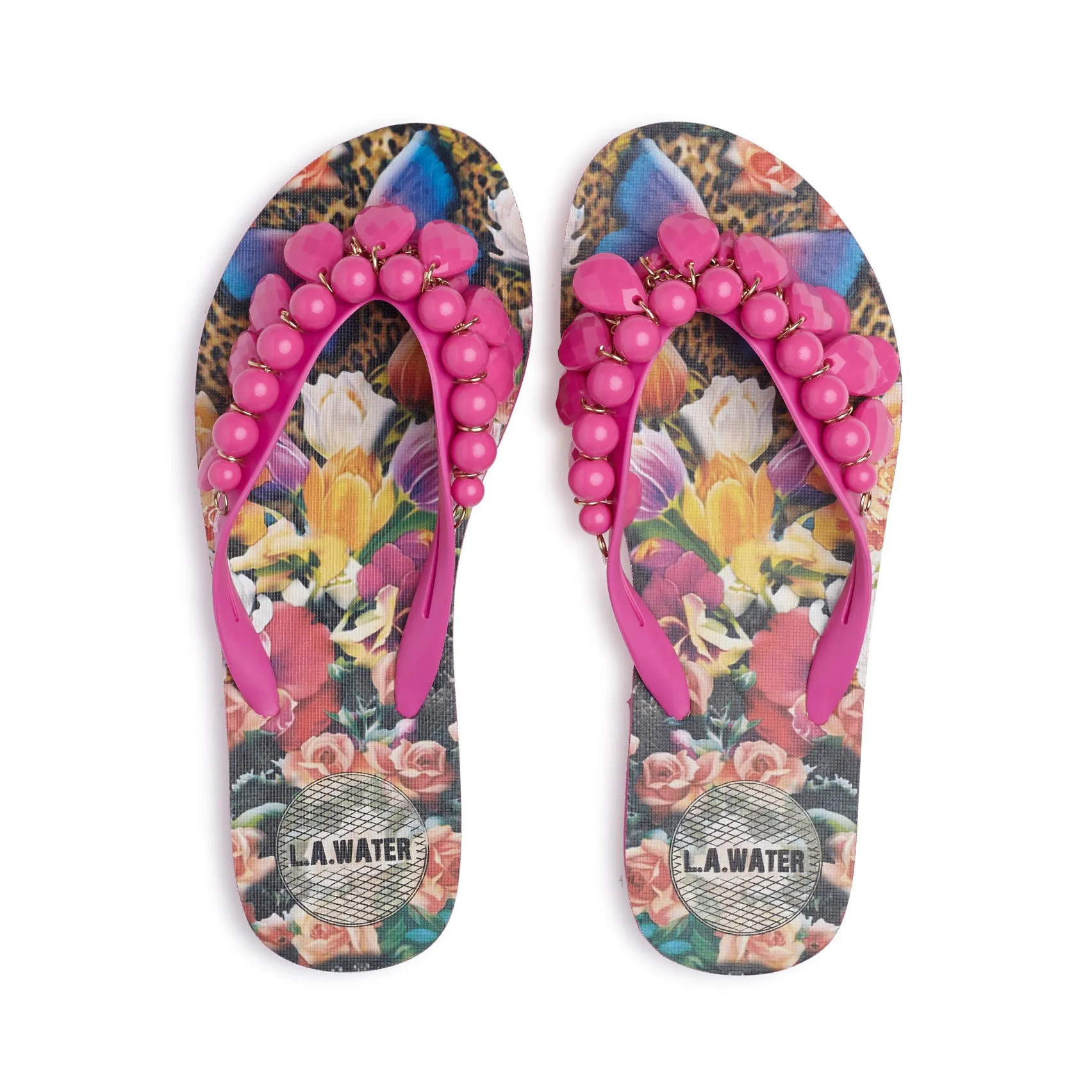 FUCHSIA FLOWERS SLIPPERS