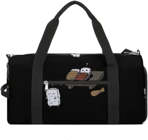 Funny Sleepwalking Sushi Gym Duffle Bag Waterproof Travel Bag Small for Sports and Weekend Getaway