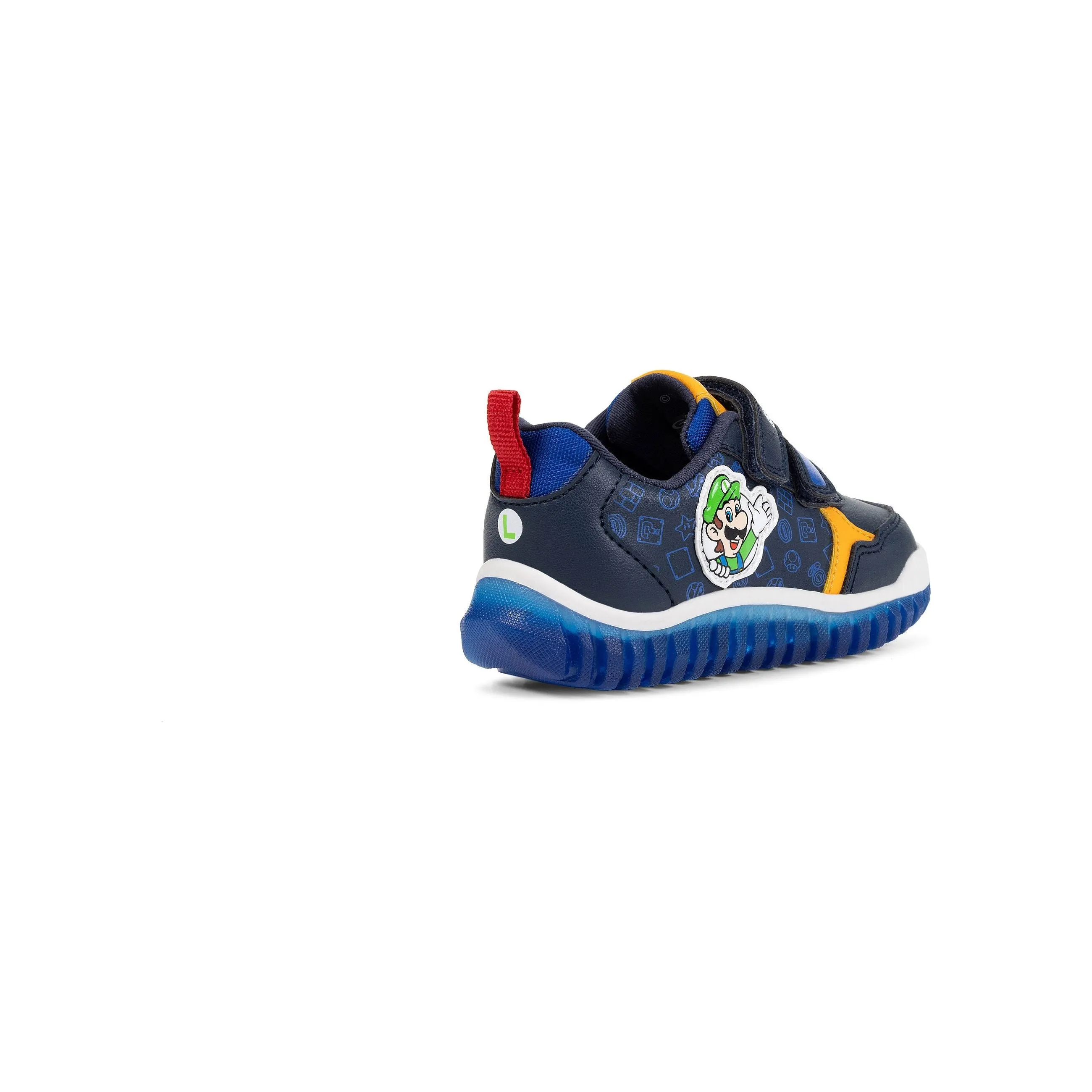 GEOX Lightyloo (Super Mario)- Kids Velcro Trainer in Navy with Lights