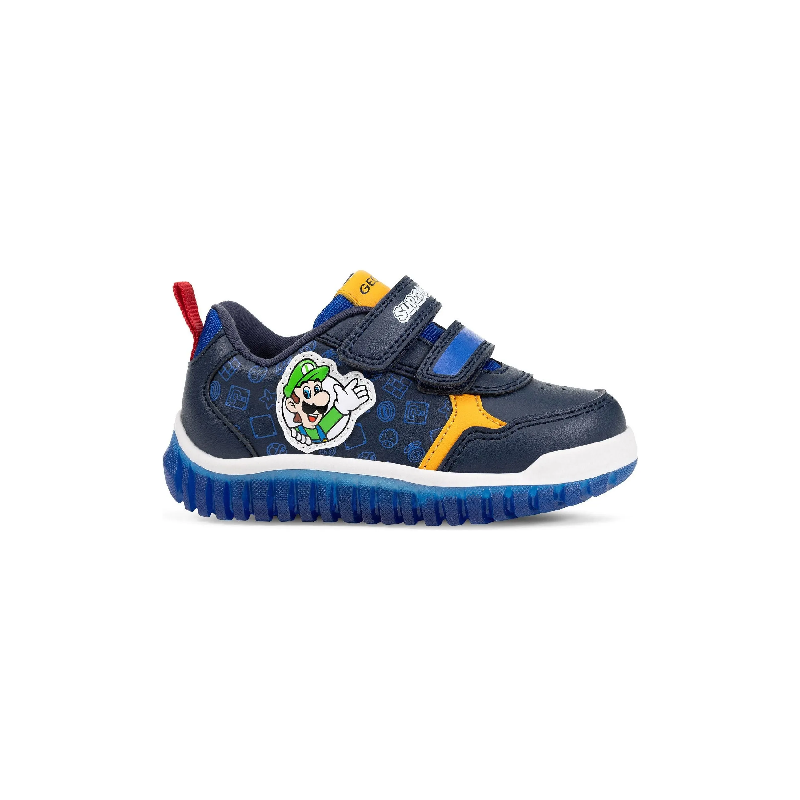 GEOX Lightyloo (Super Mario)- Kids Velcro Trainer in Navy with Lights