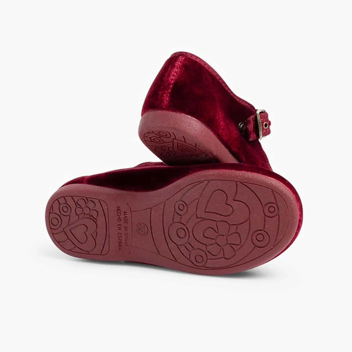 Girls Buckle Up Velvet Mary Janes