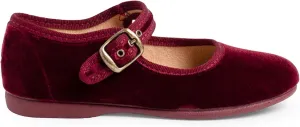 Girls Buckle Up Velvet Mary Janes
