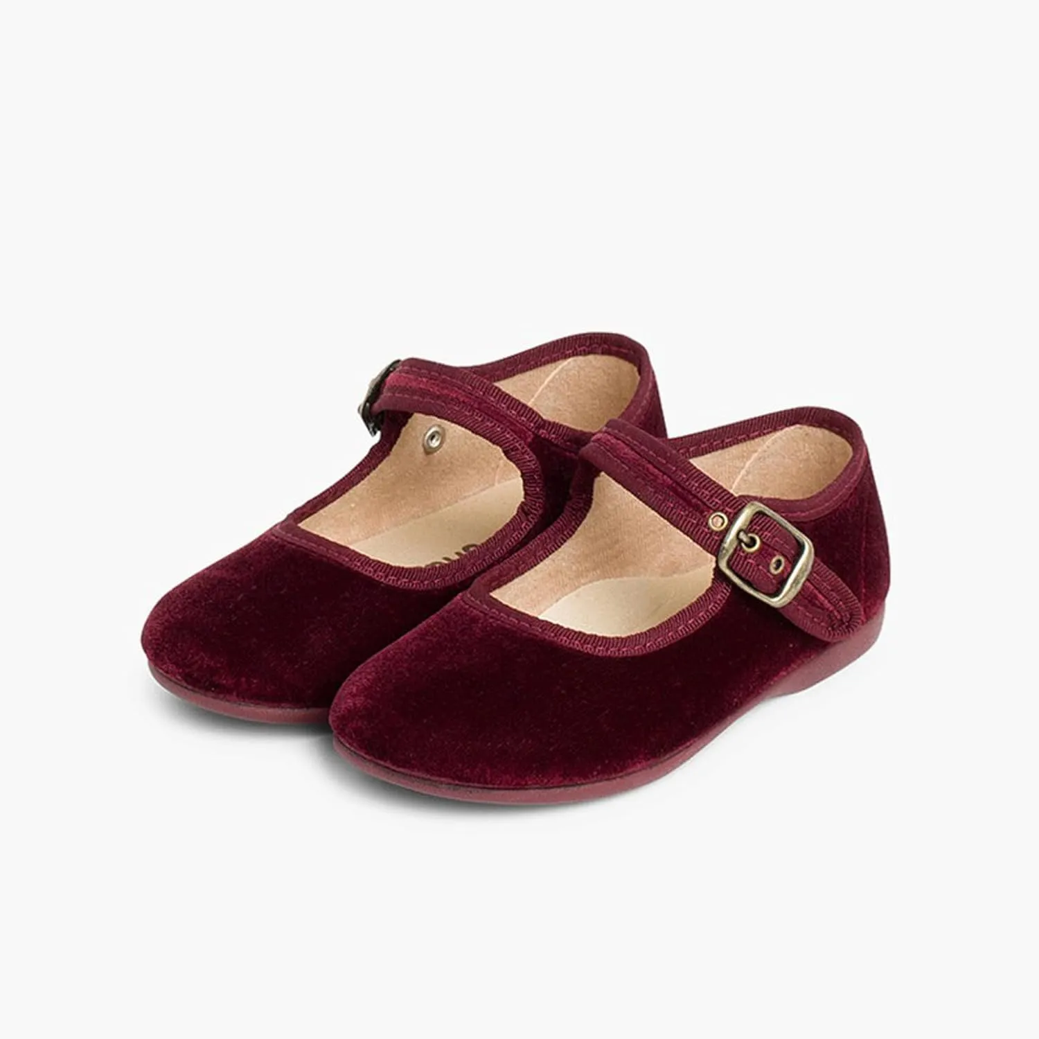 Girls Buckle Up Velvet Mary Janes