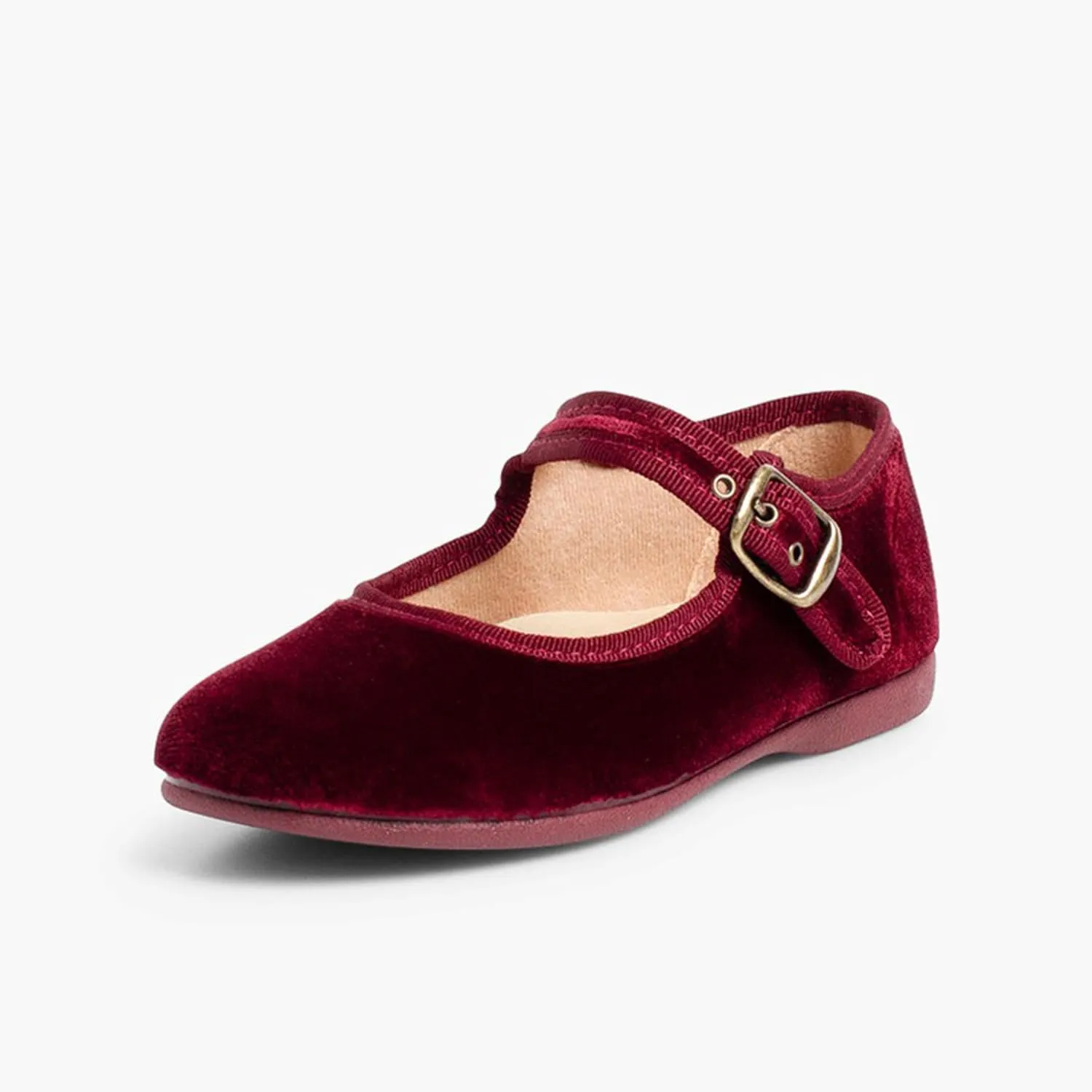 Girls Buckle Up Velvet Mary Janes