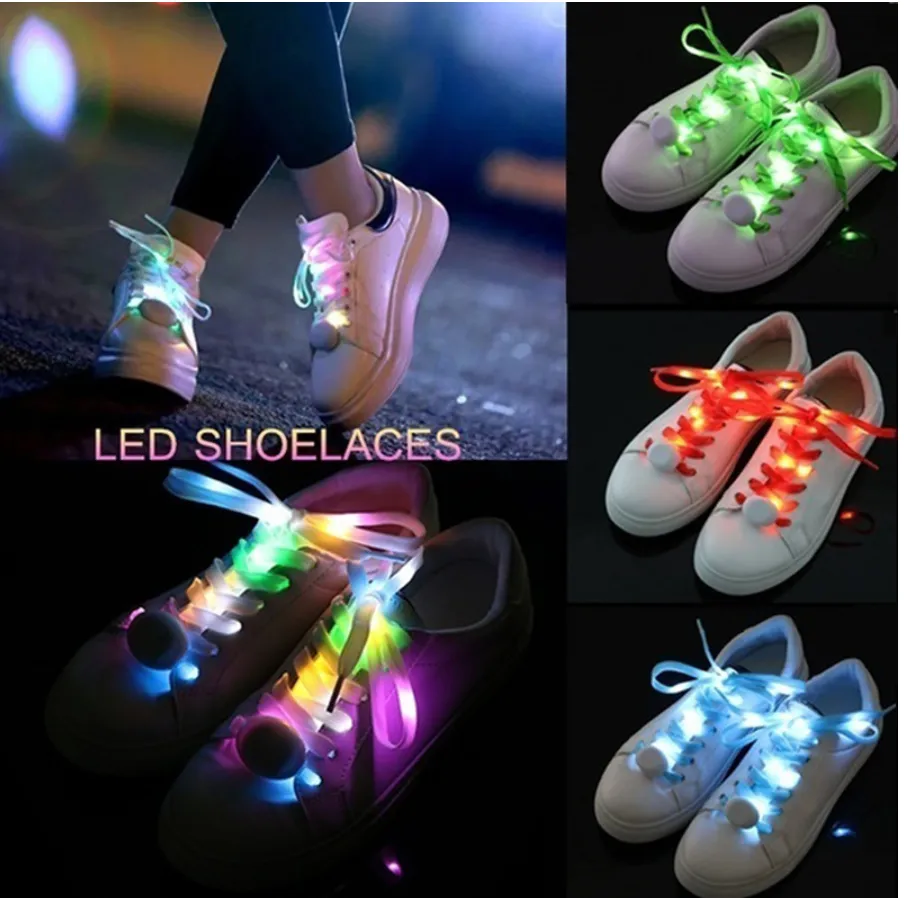 Glow in the Dark Light up Shoe Laces LED - Many Colours/Sizes - NEW ARRIVAL
