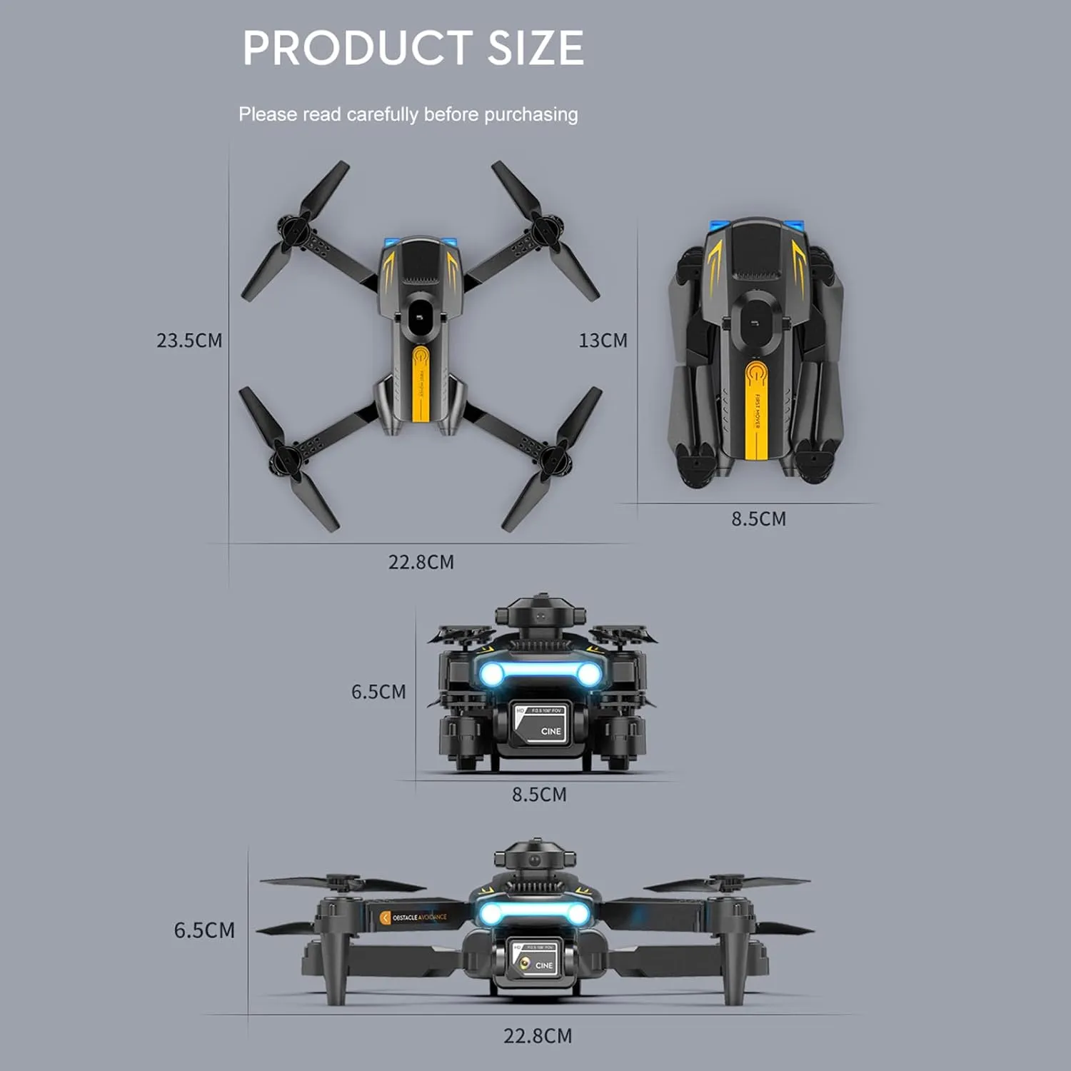 GoolRC XT2 Drone with Camera for Adults, 4K HD FPV Mini Drone for Kids with Optical Flow Positioning, RC Qudcopter with Obstacle Avoidance, 3D Flips, Altitude Hold, Headless Mode, 3 Batteries (Blue)