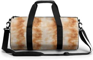 Gym Bag 17in for Men Women, Waterproof Foldable Sports Organizer, Durable Workout Travel Duffle Bag, Copper And Beige Tie Dye-11
