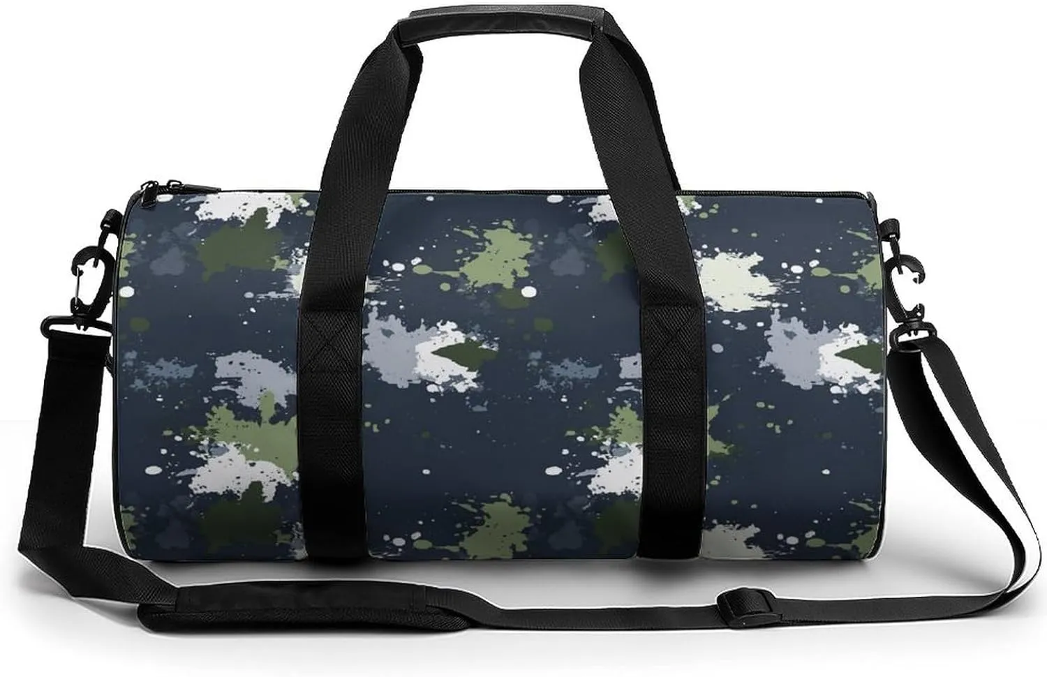 Gym Bag 17in for Men Women, Waterproof Foldable Sports Organizer, Durable Workout Travel Duffle Bag, Dynamic Spray Ink-257