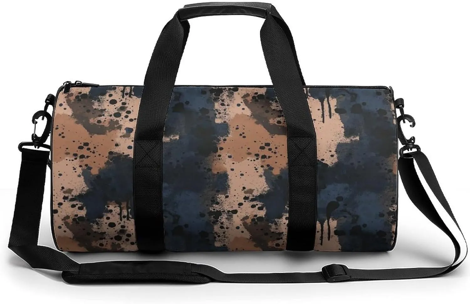 Gym Bag 17in for Men Women, Waterproof Foldable Sports Organizer, Durable Workout Travel Duffle Bag, Dynamic Spray Ink-260