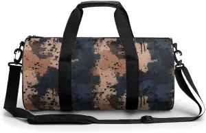 Gym Bag 17in for Men Women, Waterproof Foldable Sports Organizer, Durable Workout Travel Duffle Bag, Dynamic Spray Ink-260