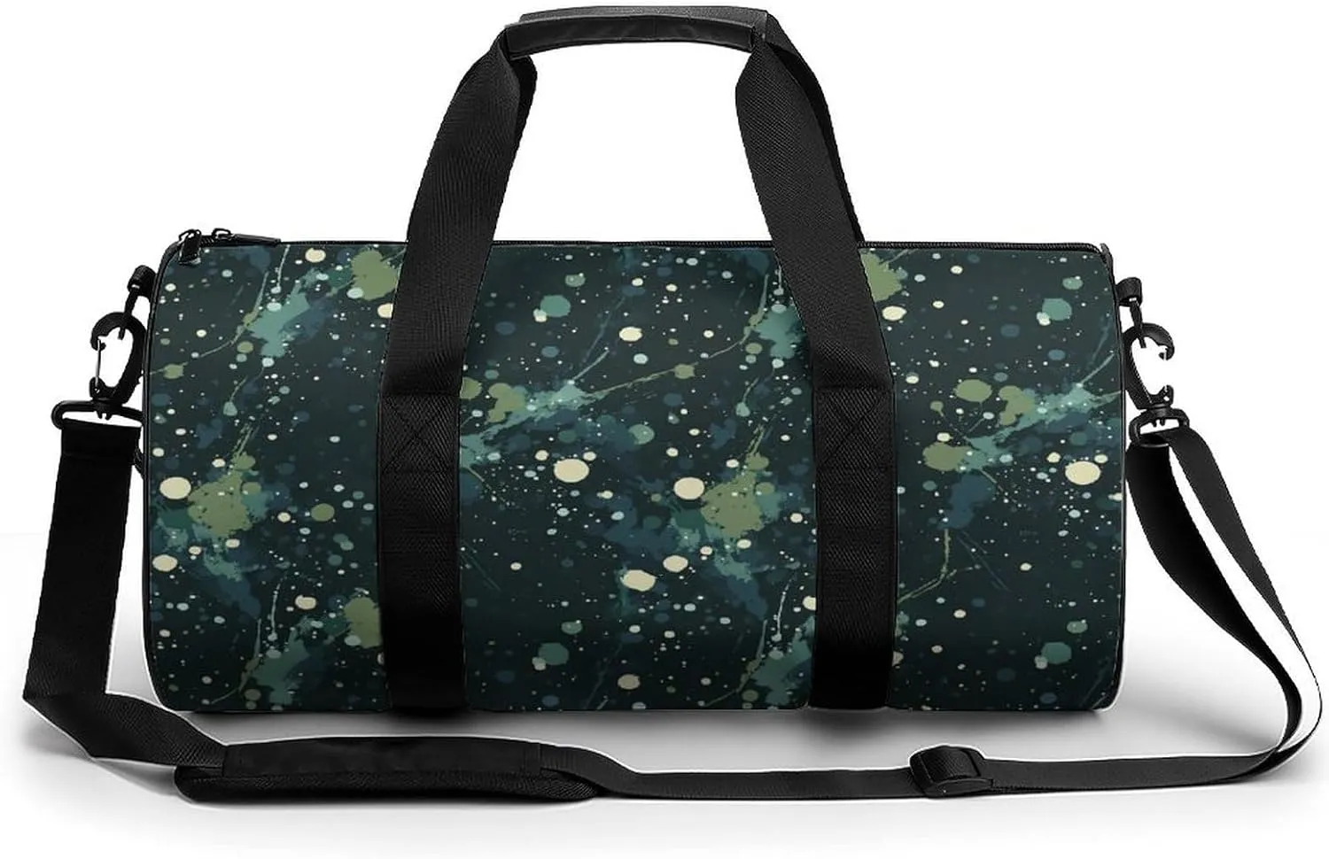 Gym Bag 17in for Men Women, Waterproof Foldable Sports Organizer, Durable Workout Travel Duffle Bag, Energetic Doodle Spray-311