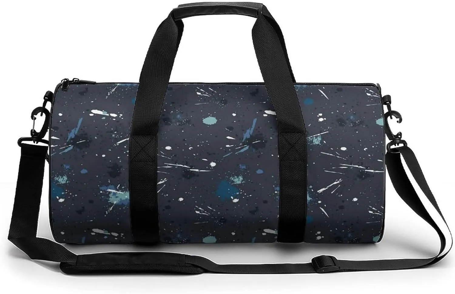 Gym Bag 17in for Men Women, Waterproof Foldable Sports Organizer, Durable Workout Travel Duffle Bag, Energetic Doodle Spray-312
