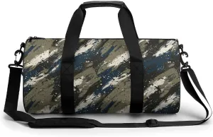 Gym Bag 17in for Men Women, Waterproof Foldable Sports Organizer, Durable Workout Travel Duffle Bag, Energetic Doodle Spray-314