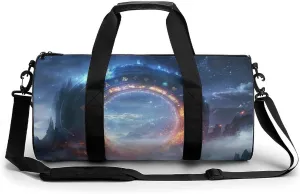 Gym Bag 17in for Men Women, Waterproof Foldable Sports Organizer, Durable Workout Travel Duffle Bag, Magical Portal Awakening-240