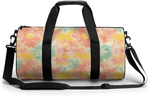 Gym Bag 17in for Men Women, Waterproof Foldable Sports Organizer, Durable Workout Travel Duffle Bag, Spring Awakening Tie-Dye-108