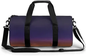 Gym Bag 17in for Men Women, Waterproof Foldable Sports Organizer, Durable Workout Travel Duffle Bag, Tangerine Horizon Fade-565