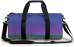 Gym Bag 17in for Men Women, Waterproof Foldable Sports Organizer, Durable Workout Travel Duffle Bag, Twilight Horizon Gradient-1372