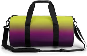 Gym Bag 17in for Men Women, Waterproof Foldable Sports Organizer, Durable Workout Travel Duffle Bag, Vibrant Glow Horizon-1448