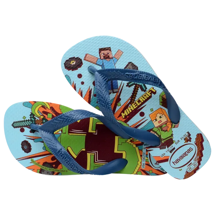 Havaianas Kids Minecraft White/Blue