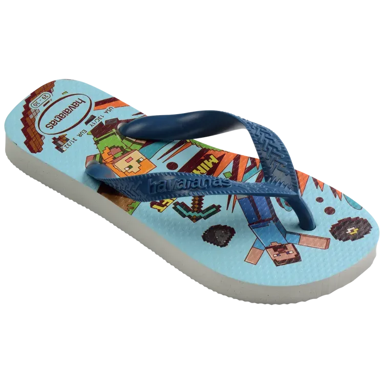 Havaianas Kids Minecraft White/Blue