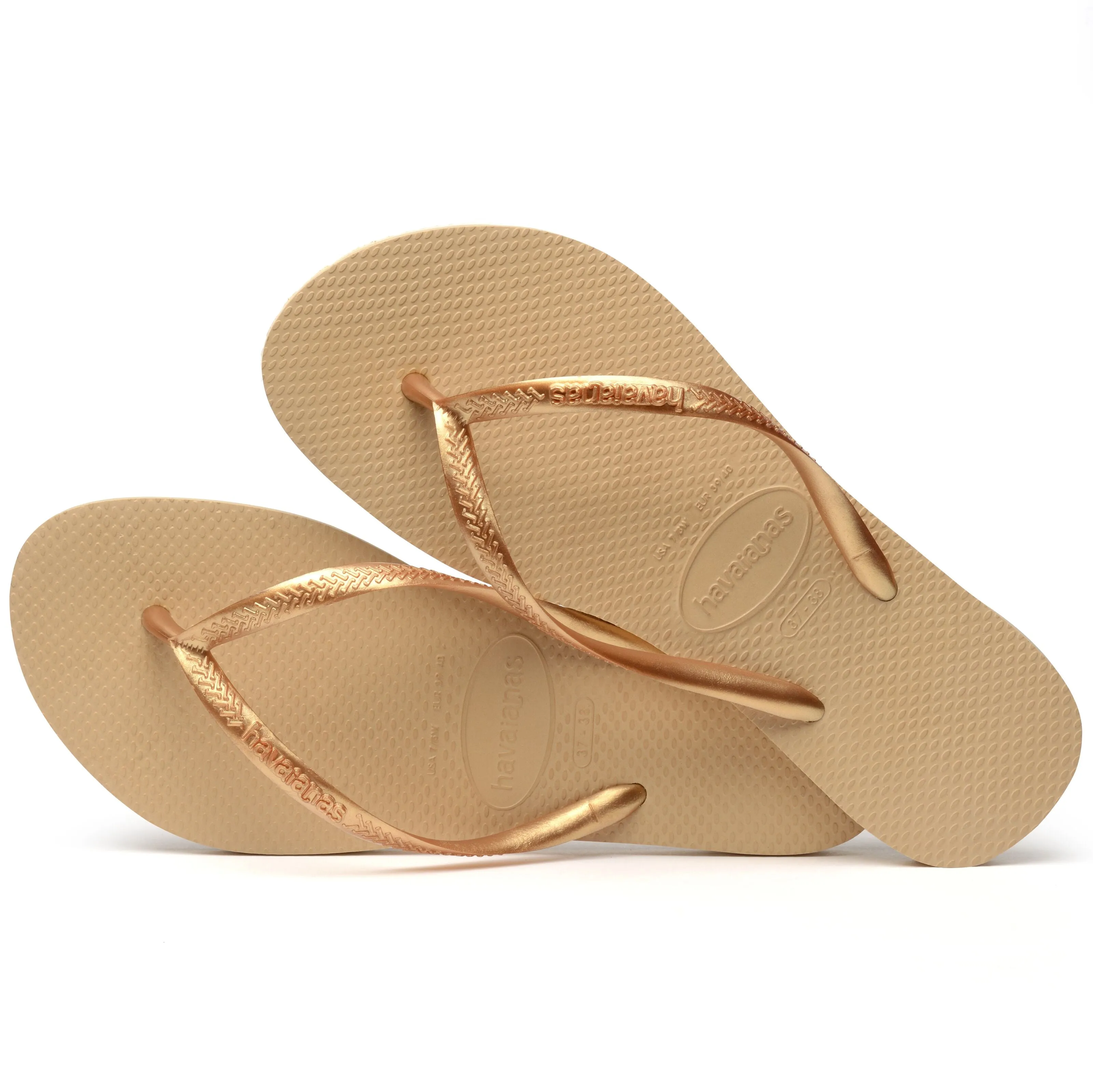 Havaianas Slim Womens Flip Flops - Golden