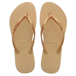 Havaianas Slim Womens Flip Flops - Golden
