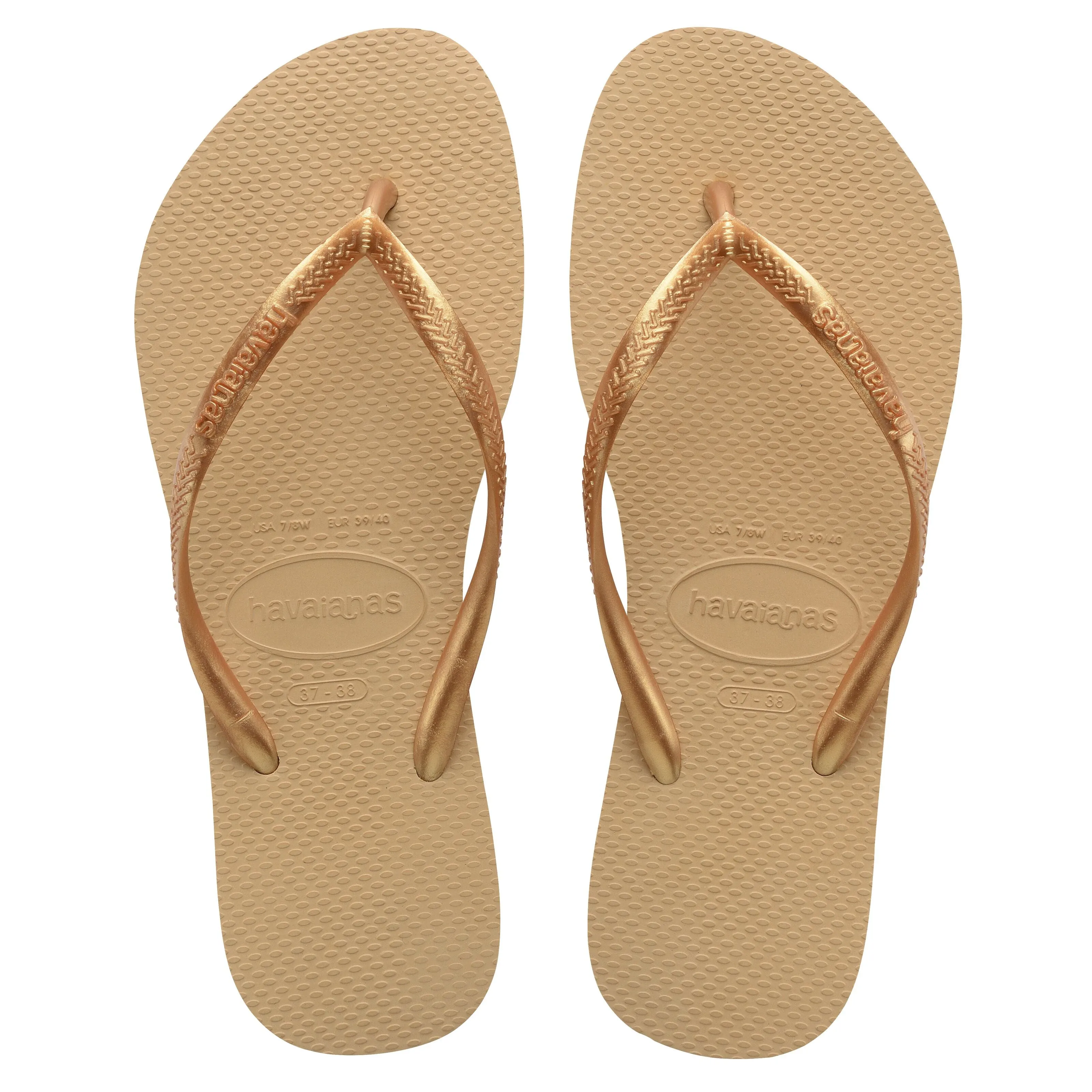 Havaianas Slim Womens Flip Flops - Golden
