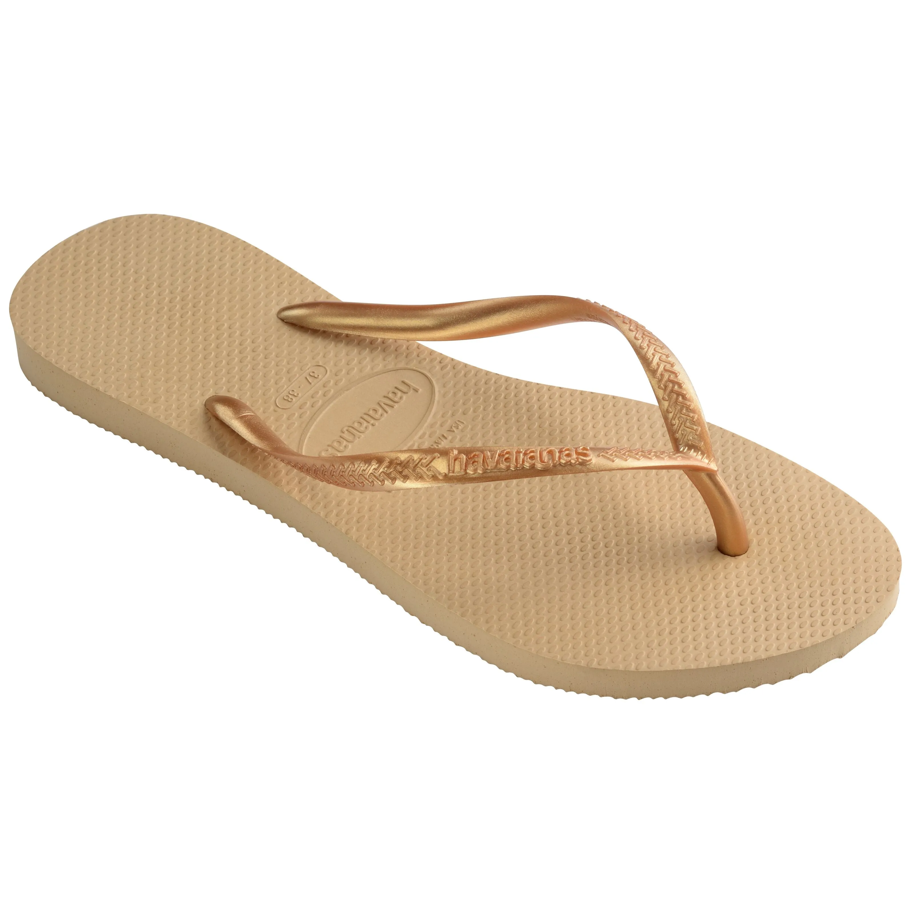 Havaianas Slim Womens Flip Flops - Golden
