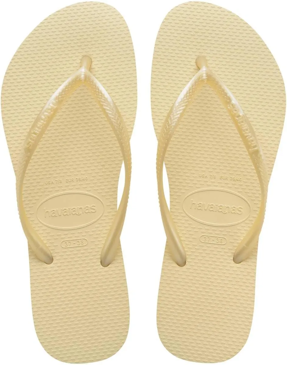 Havaianas Women's Slim Flip Flops Sandals, Buttercream, 6