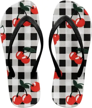 Hawaii Fruit Flip Flops Yoga Sandals for Women Memory Foam Footbed Summer Slippers Non Slip Beach Rubber Shower Shoes Outdoor Indoor Slipper Shoe