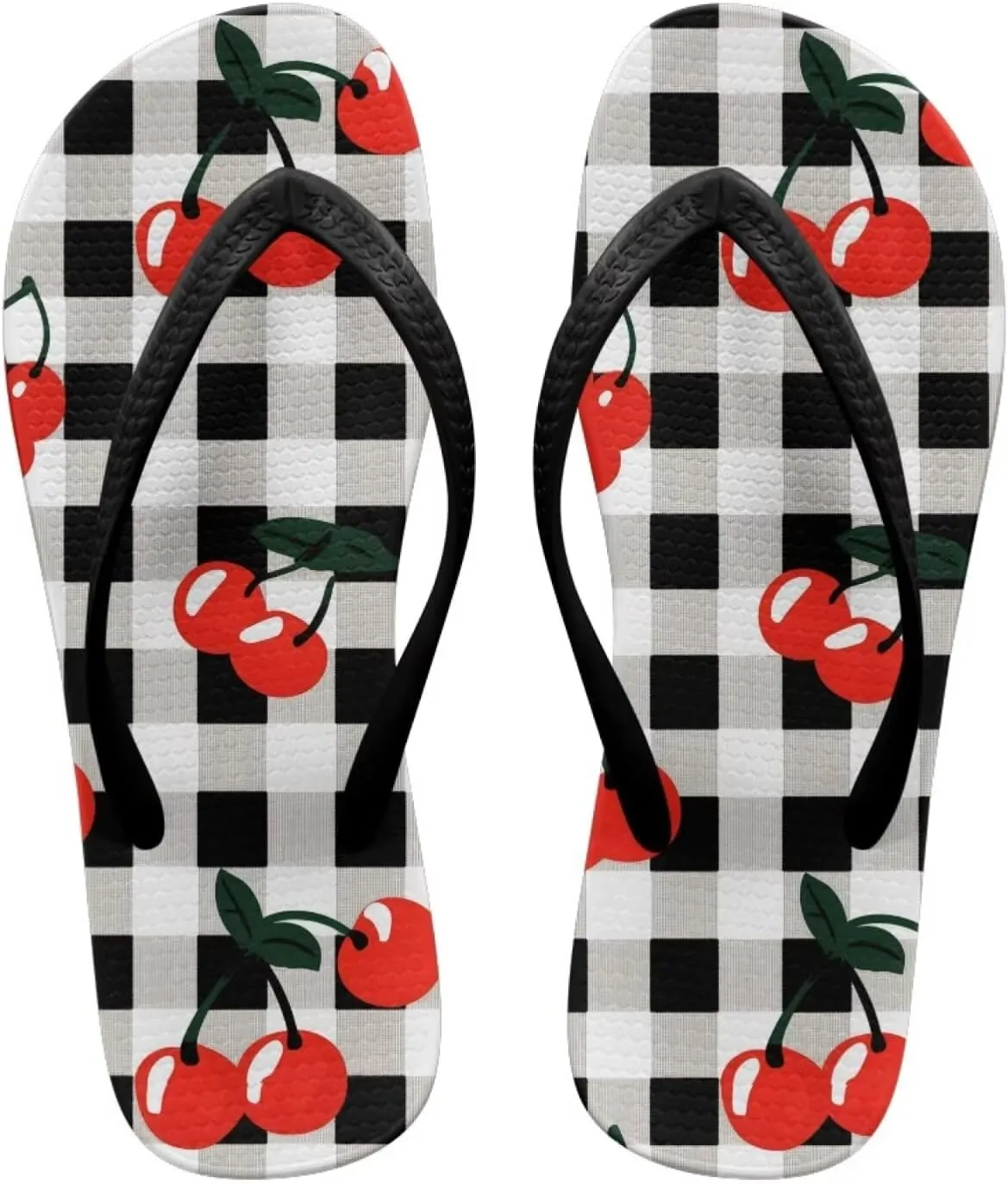 Hawaii Fruit Flip Flops Yoga Sandals for Women Memory Foam Footbed Summer Slippers Non Slip Beach Rubber Shower Shoes Outdoor Indoor Slipper Shoe
