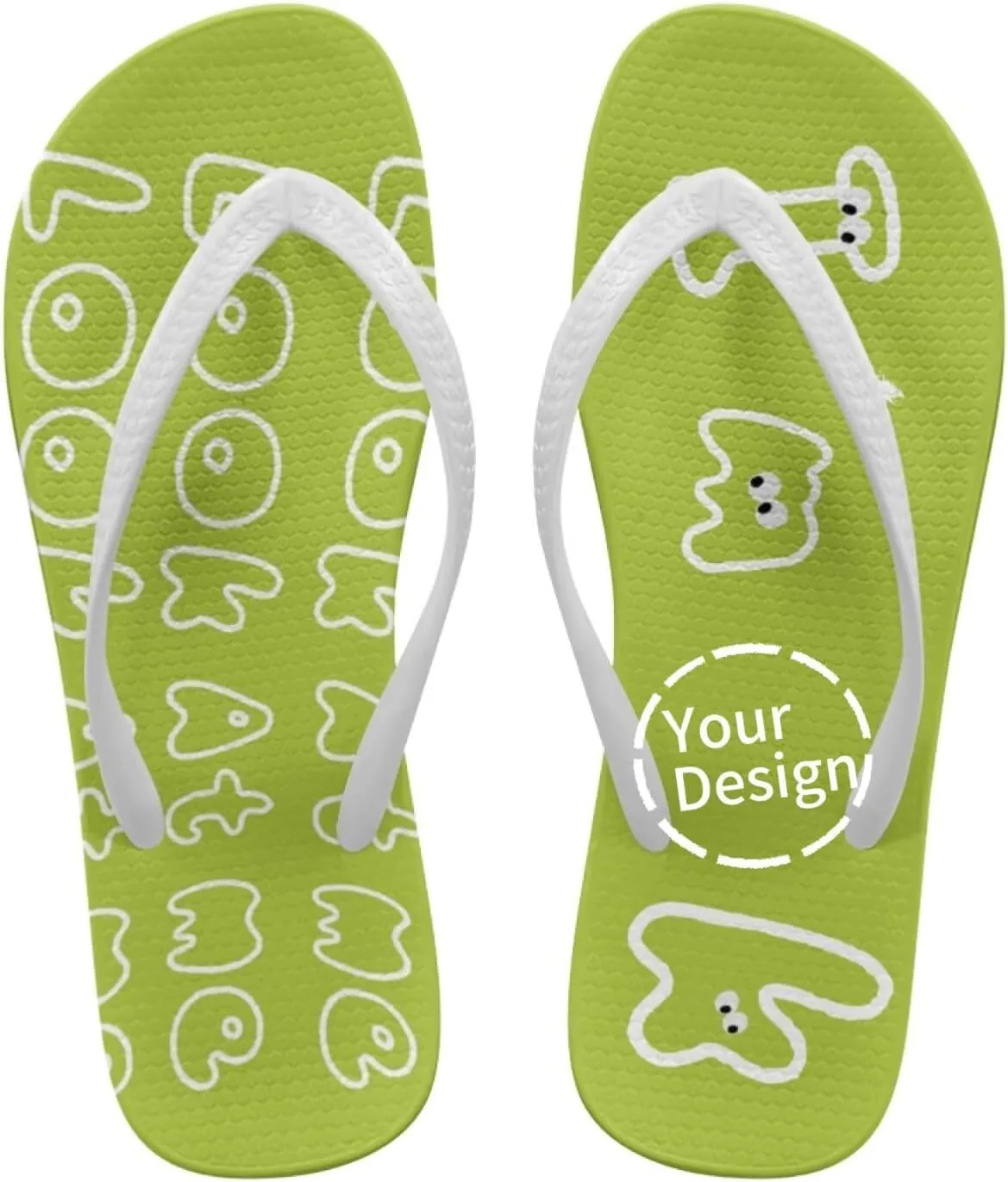 Hawaii Fruit Flip Flops Yoga Sandals for Women Memory Foam Footbed Summer Slippers Non Slip Beach Rubber Shower Shoes Outdoor Indoor Slipper Shoe