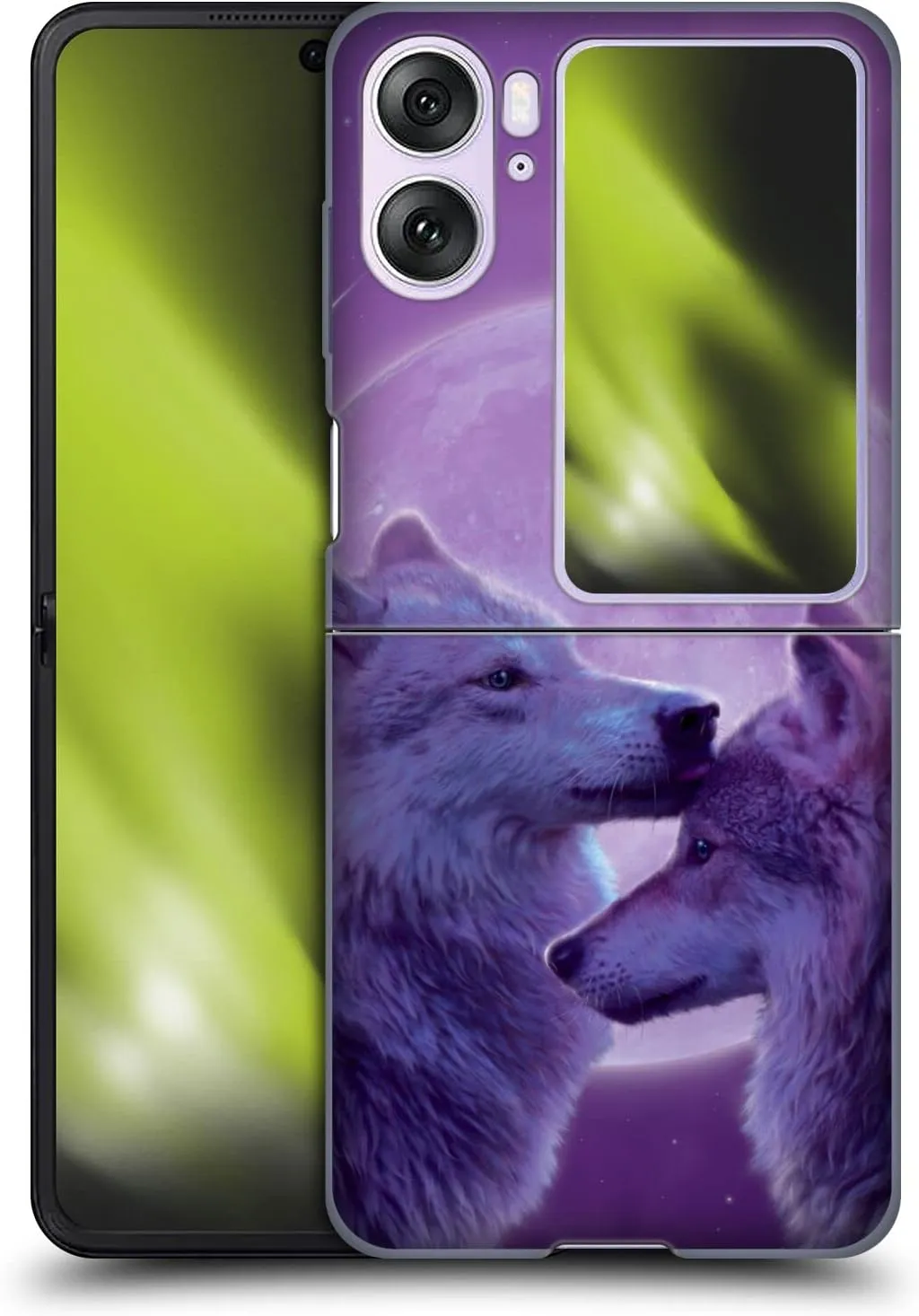 Head Case Designs Officially Licensed Vincent HIE Loving Wolves Canidae Hard Back Case Compatible with Oppo Find N2 Flip